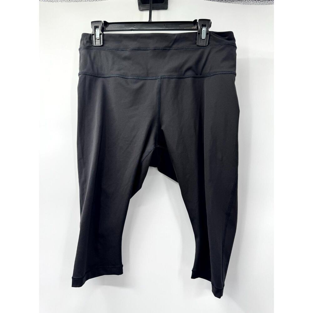 Athleta Leggings Women's 1X Black Stretch Elastic Waist Back Zip Accelerate Crop